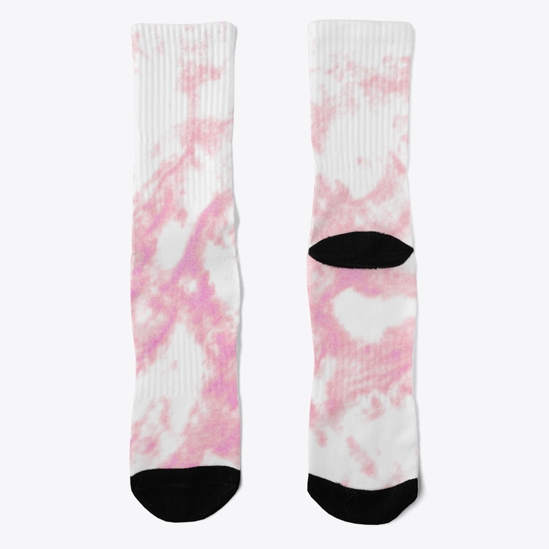 pink marble on white