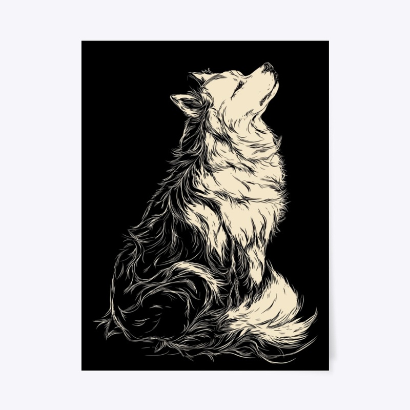 Minimal Akita Doodle