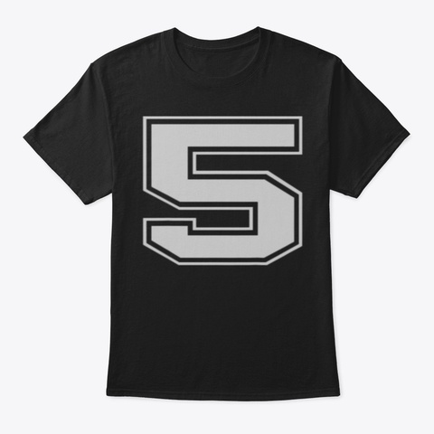 Kids Kids Number 5 Basketball Jersey Bas Black T-Shirt Front