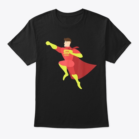 Superhero Strong Dad Father's Day Funny  Black T-Shirt Front