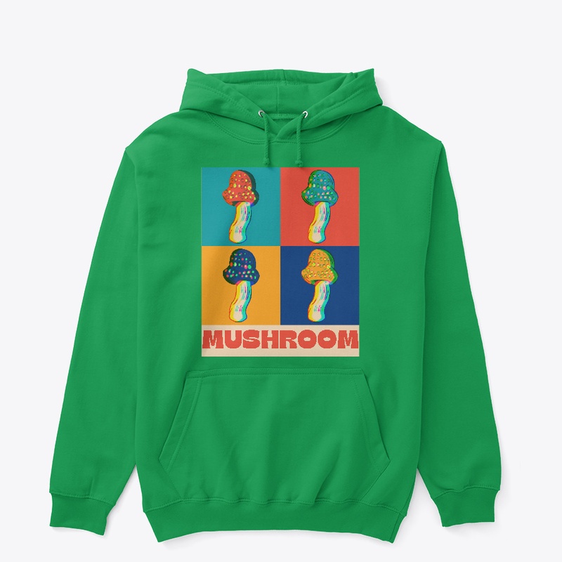 Cute mushroom collage glitch design