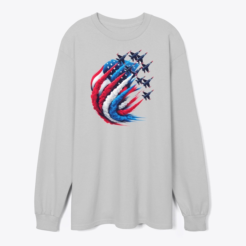 Red White Blue Jets Patriotic Military