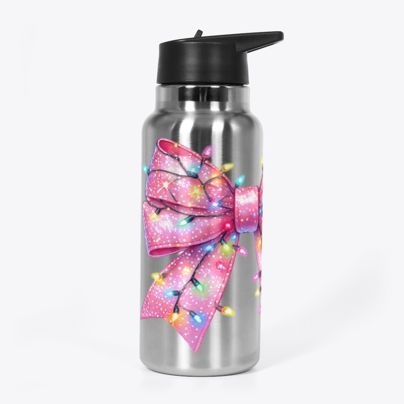 Elegant Chic Pink Bow Christmas Black