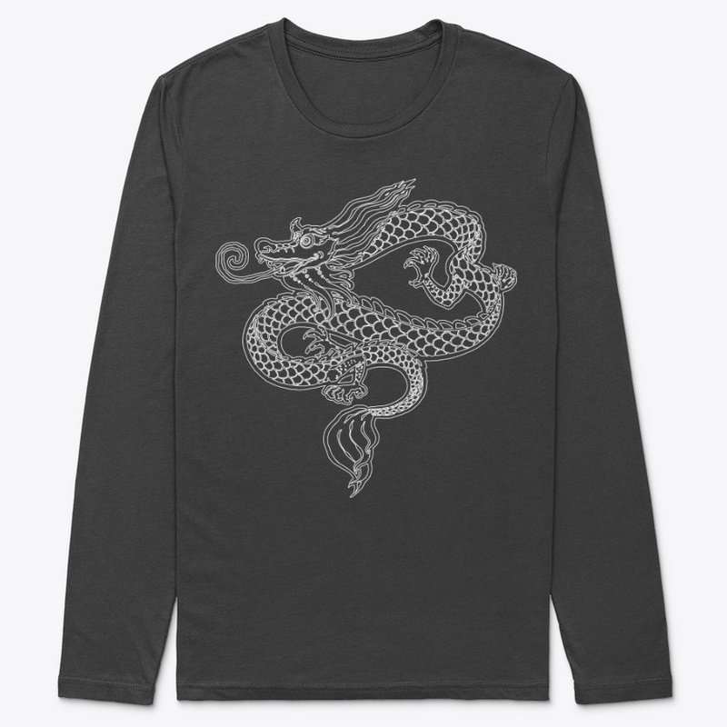 Dragon white outline design