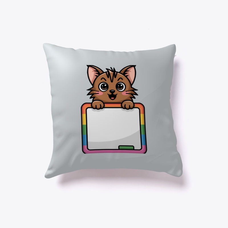 "Peek-A-Boo Cat: Adorable Rainbow Frame"