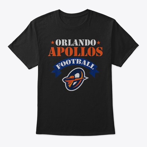 Vintage Orlando Football Apollos Tshirt  Black T-Shirt Front