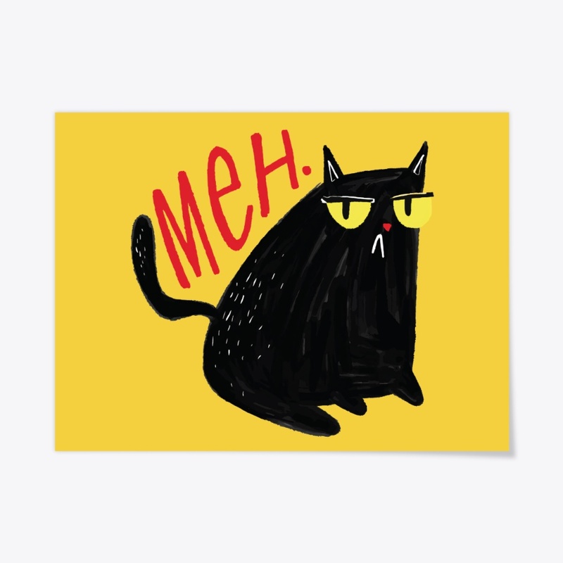 Funny Unimpressed Black Cat