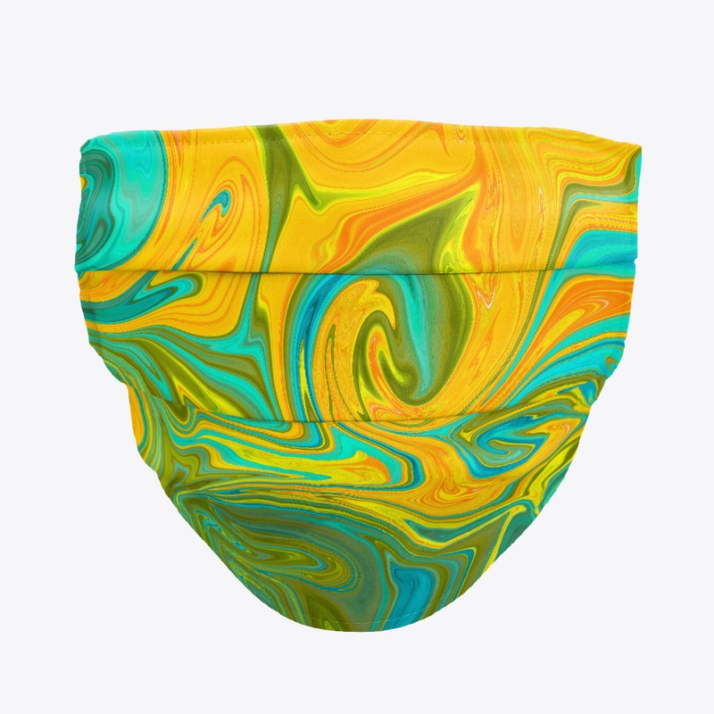 Neon Yellow Green Abstract Swirl Design
