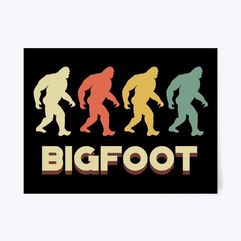 Retro Silhouette Vintage Bigfoot Lover