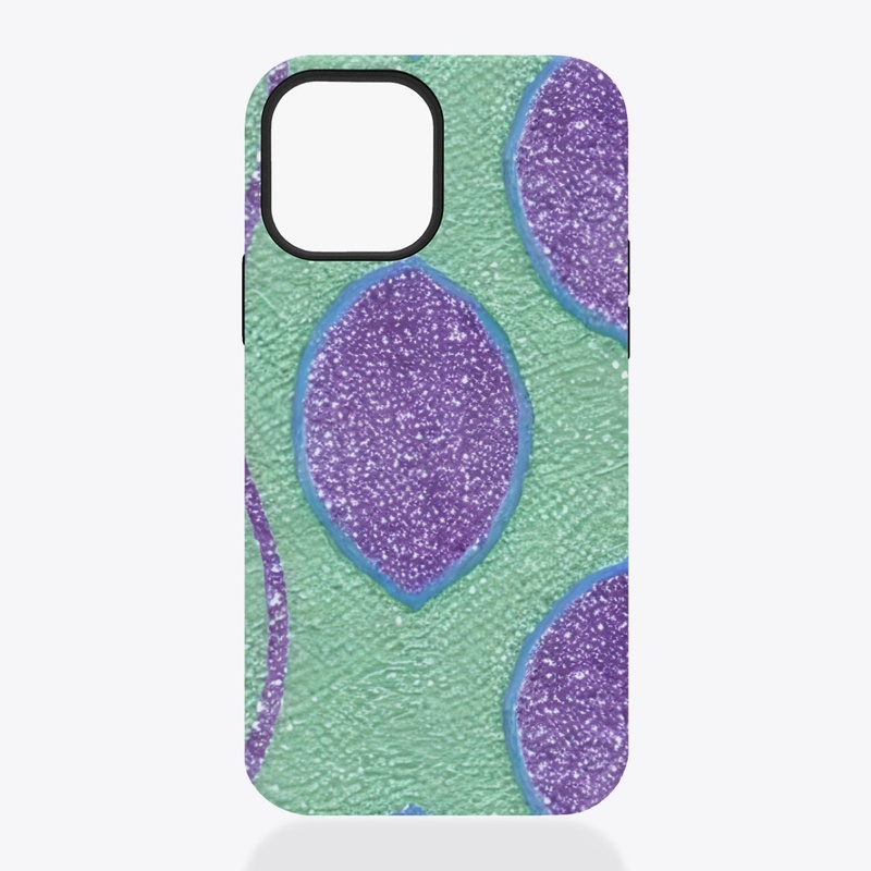 Sparkly Green and Purple Circle Design