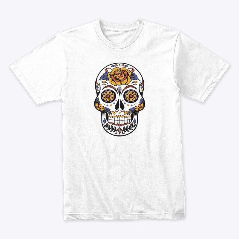 skull and flowers 