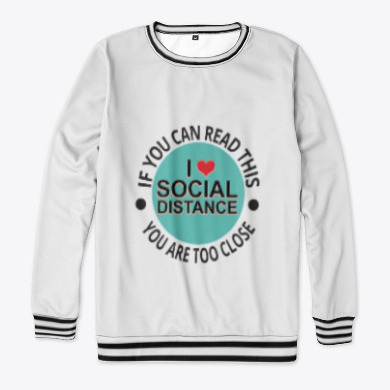 I Love Social Distance Striped T shirt