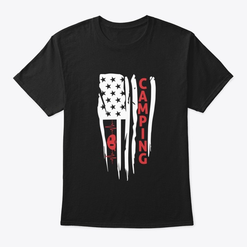 Camping Shirt, Camping Flag Shirt, Campi Black T-Shirt Front