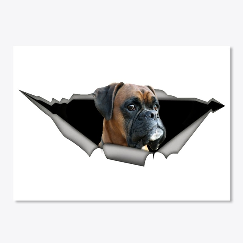 serious boxer dog decal