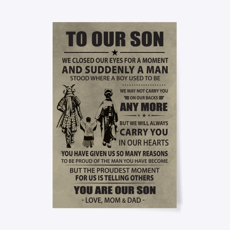 Samurai poster Dad and Mom to son