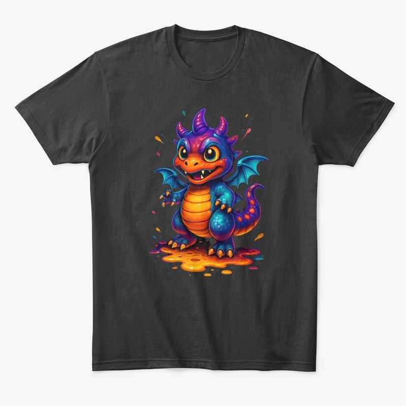 Colorful Cute Dragon Art Graphic