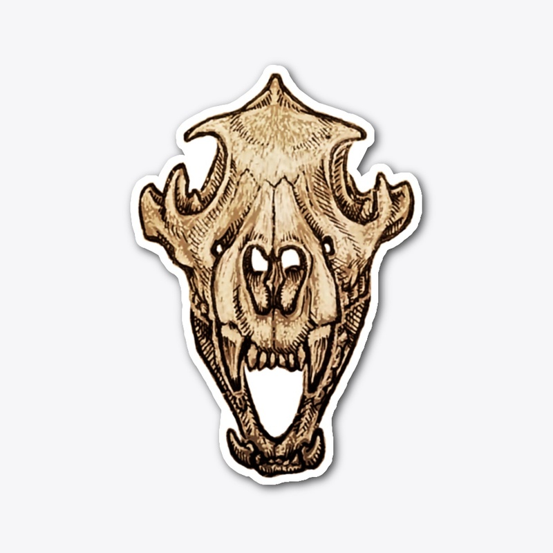 Wolf / Canine Skull Sticker
