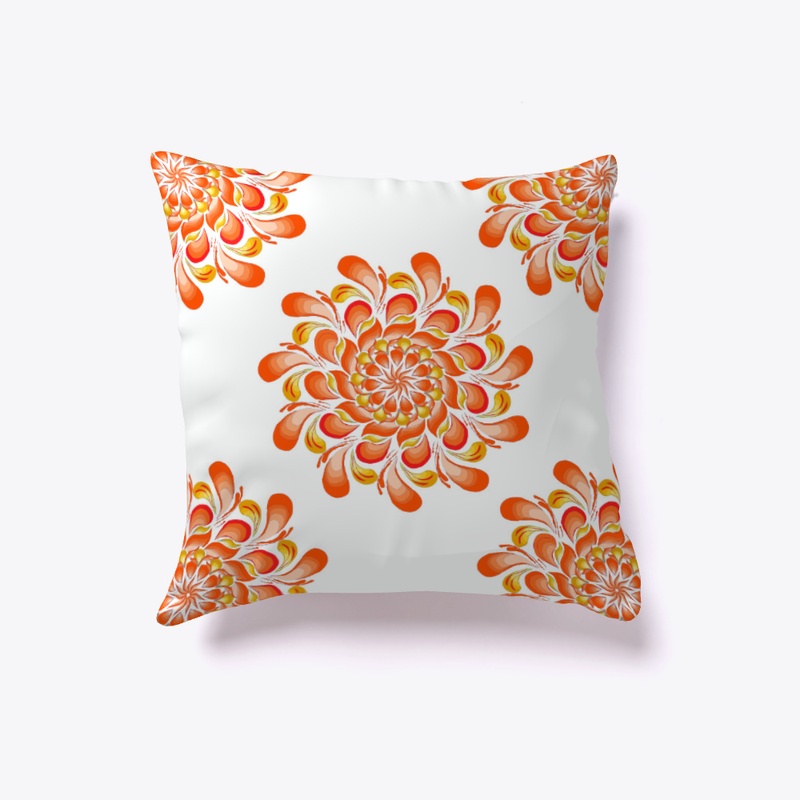Orange Printed Mandala Design