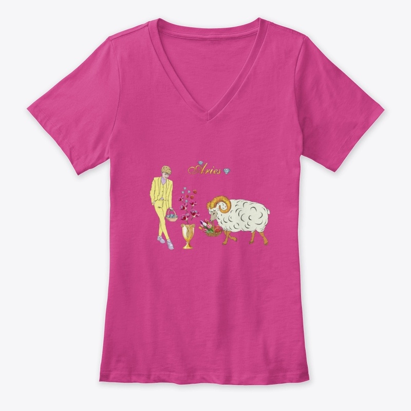 aries with flowers