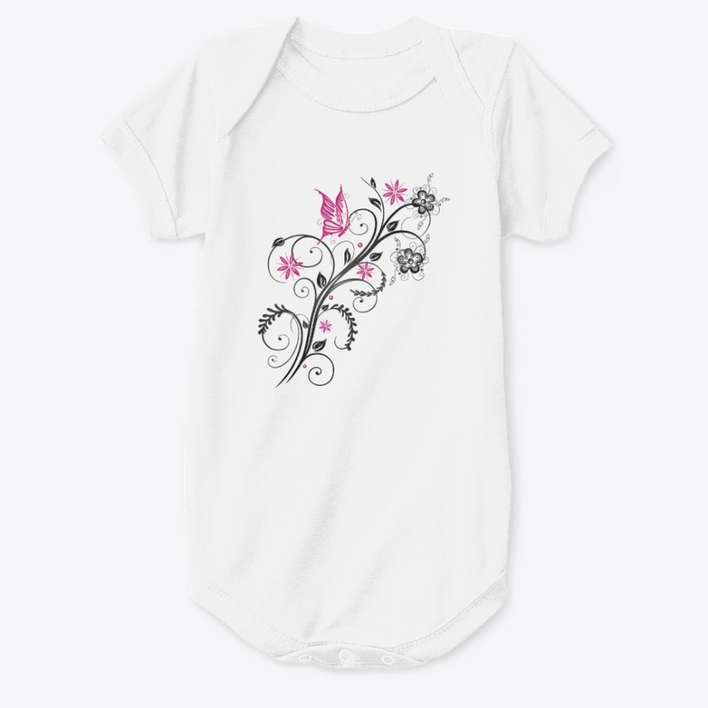 Kissing Butterfly Flowers Design