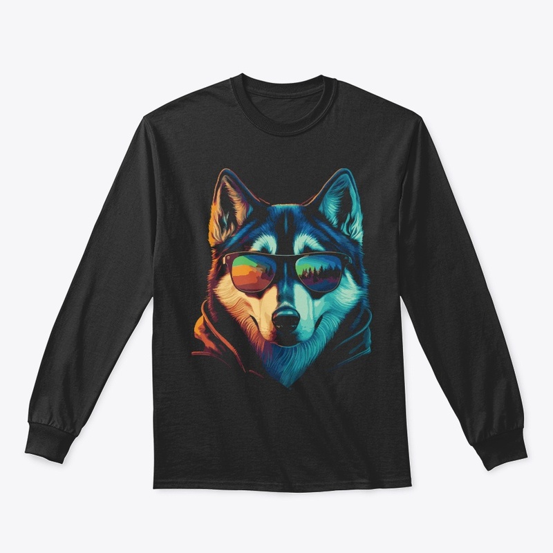 jackofallarts husky with sunglasses