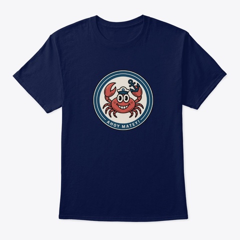 Ahoy Matey Navy T-Shirt Front