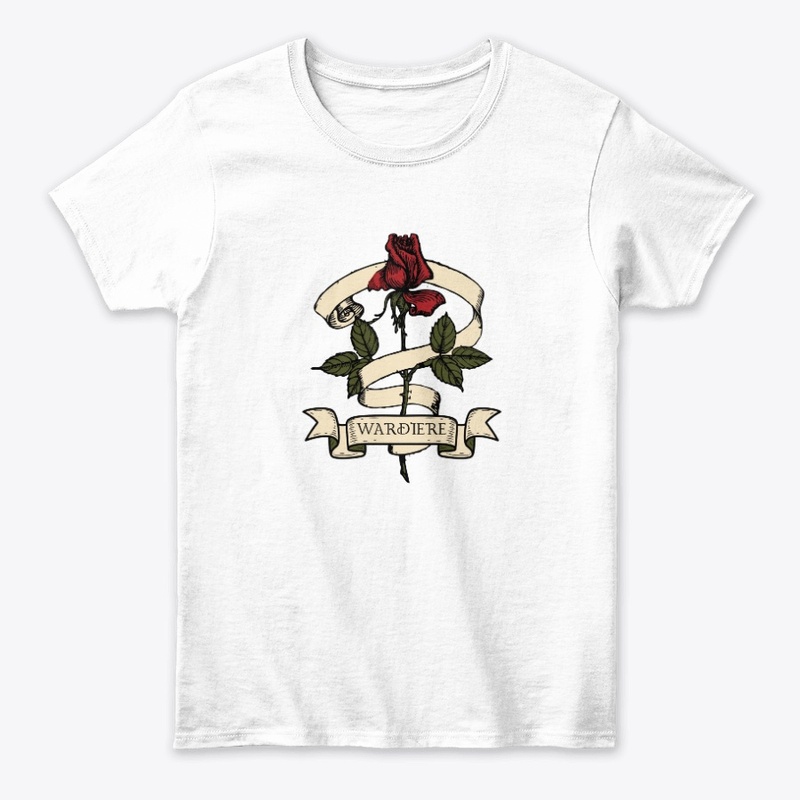 Rose Print White T- Shirt