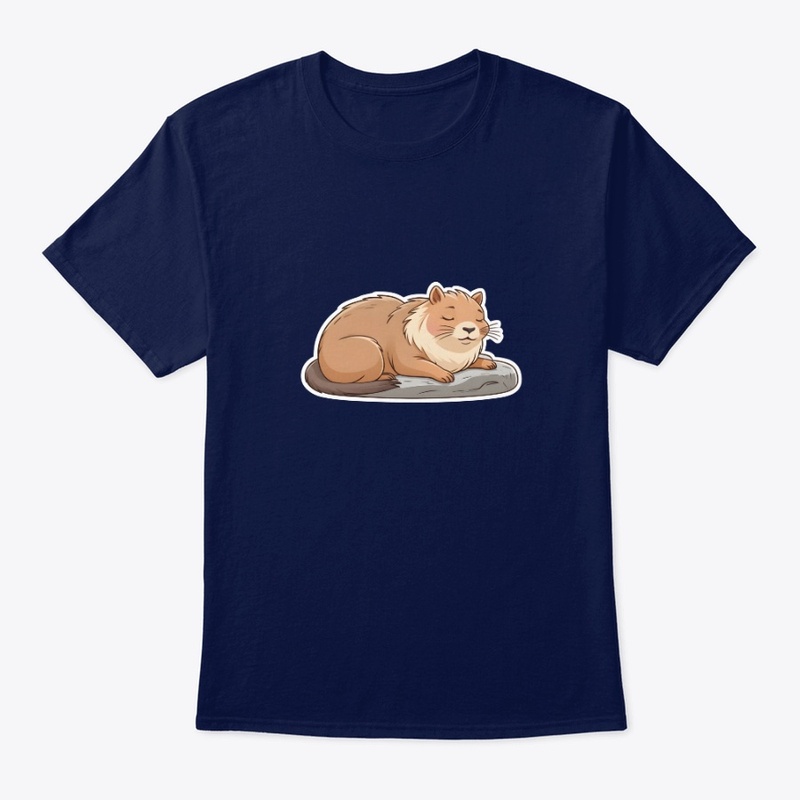 Cute Cat on Capybara Cartoon.