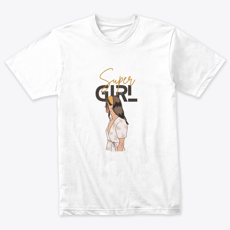 Brown Simple Super Girl T-Shirt