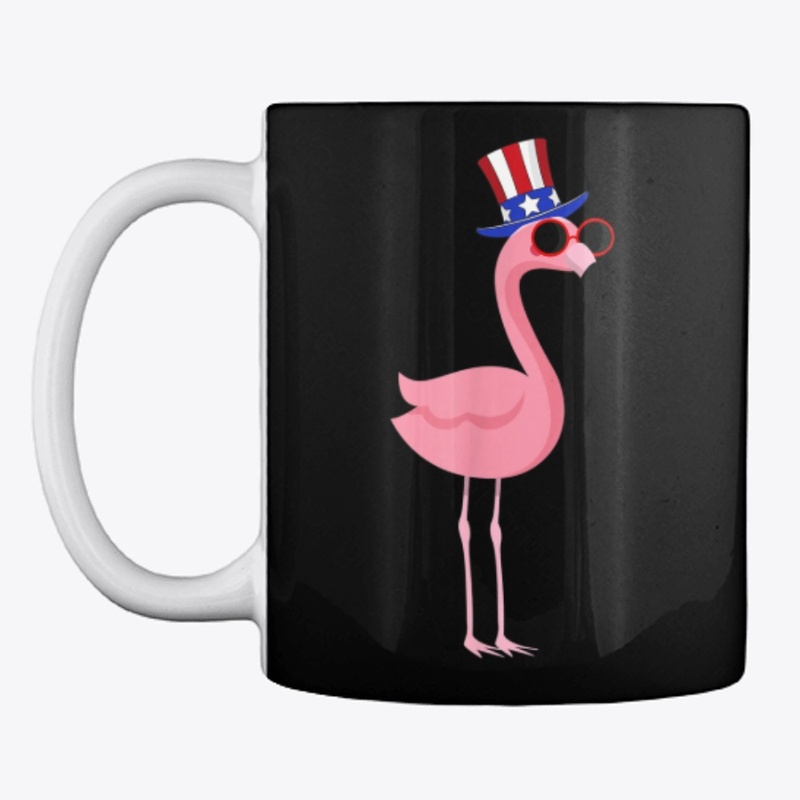 Patriotic Pink Flamingo USA Flag