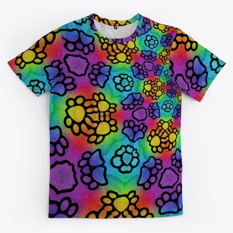 Rainbow Paw Print Tie Dye FUN!