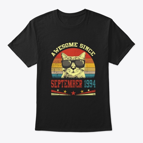Awesome Since September 1994 26 Th Birthd Black T-Shirt Front
