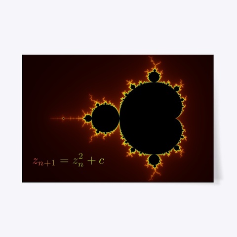 Mandelbrot Fractal Red Color Coding Black T-Shirt Front