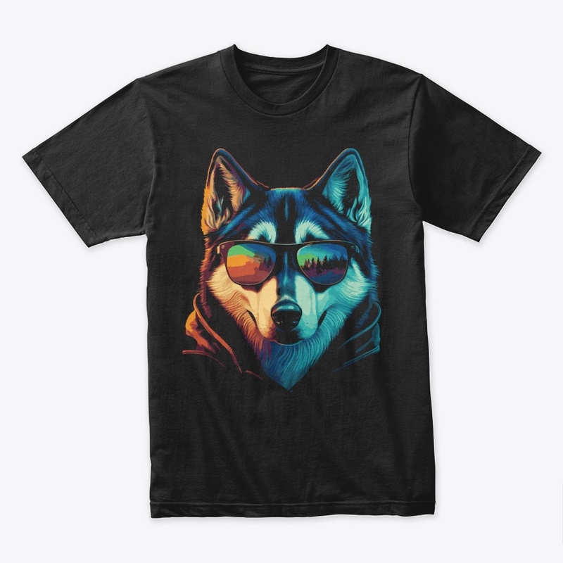 jackofallarts husky with sunglasses