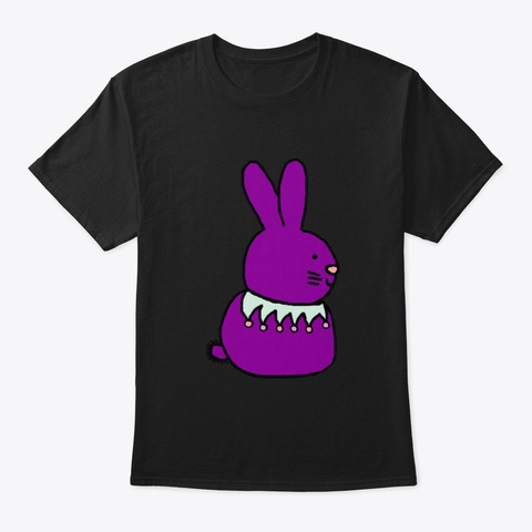 Purple Bunny Black T-Shirt Front