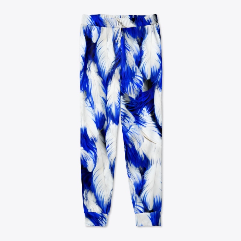 Blue and White Feathers 