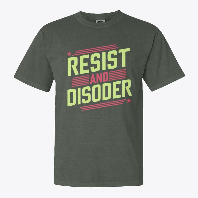 "Resist and Disorder Neon Graphic Tee"