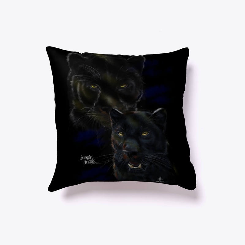 Black Leopard Indoor Pillow