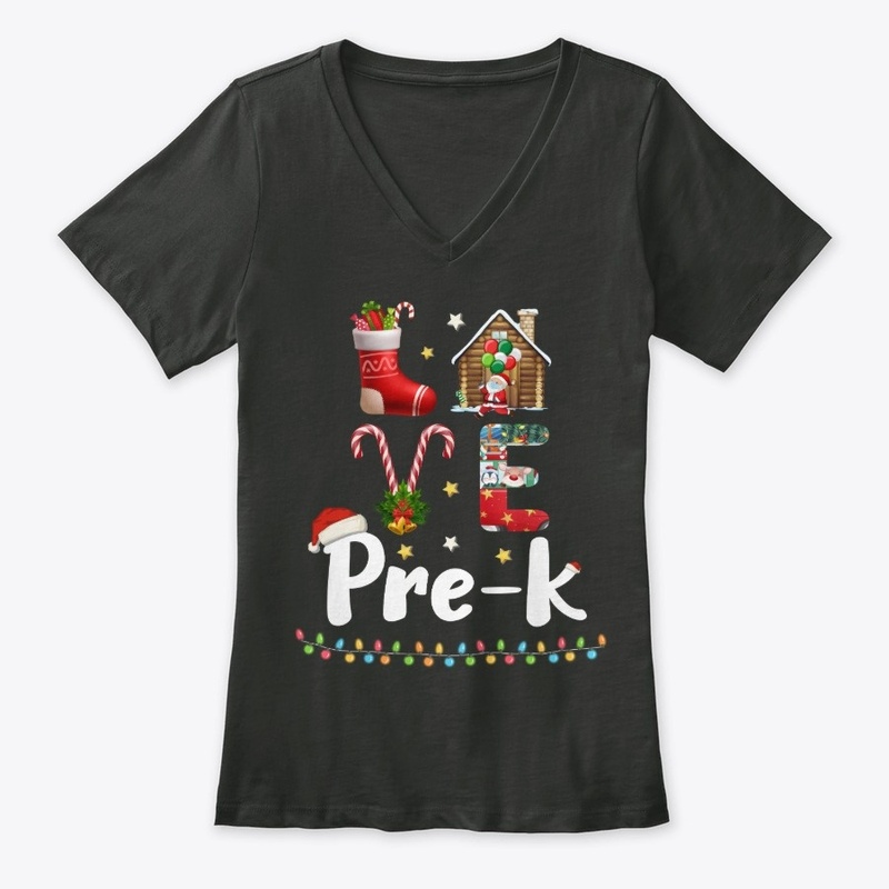 Love Pre-K Christmas Teacher Gifts Shirt