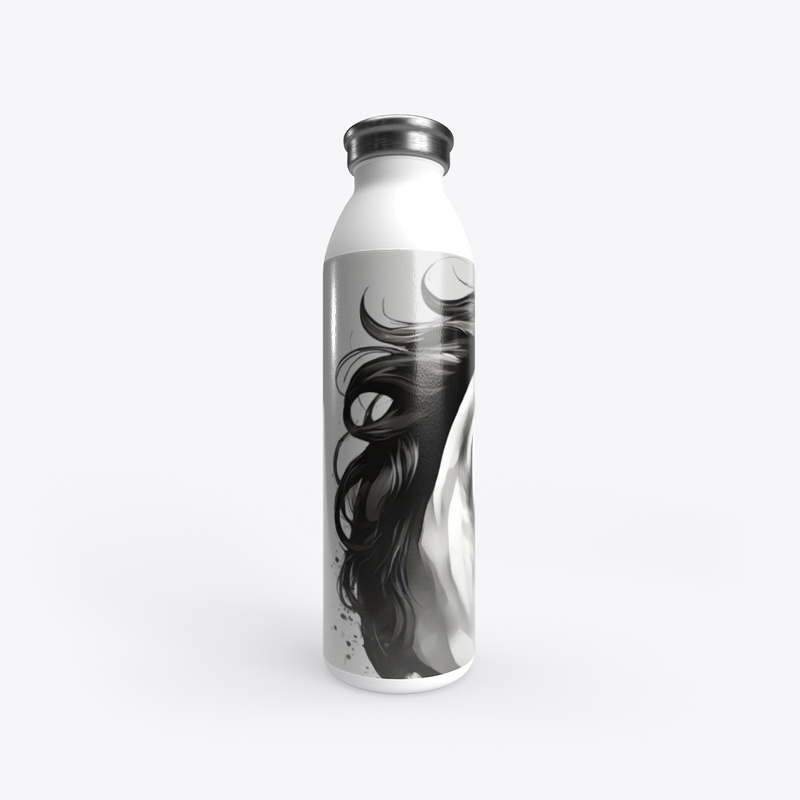 Black and White White Horse Portrait