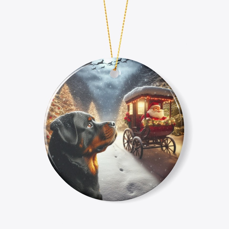 Rottweiler and Santa