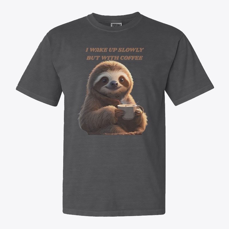 Sloth With Coffee.