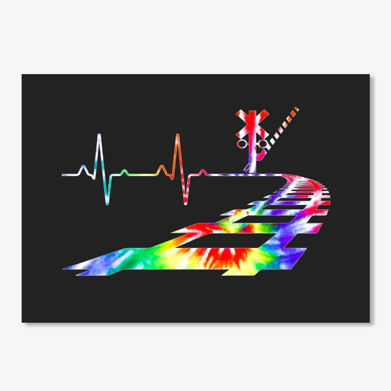 Heartbeat Railroad Train Tie Dye railway