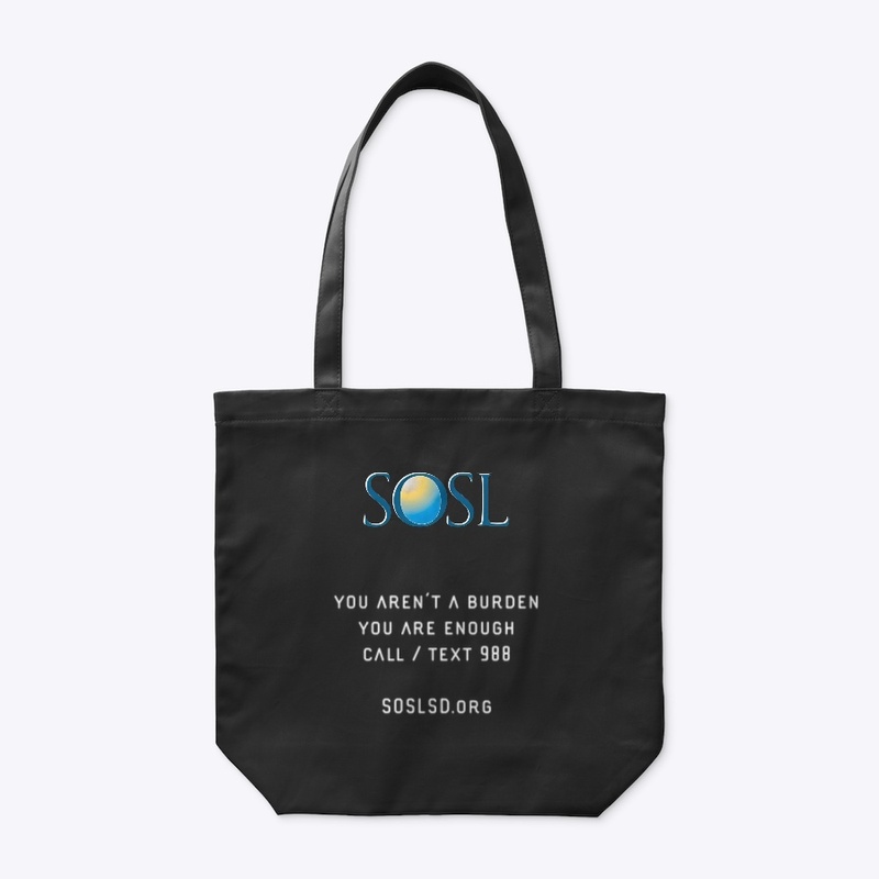 Classic SOSL black organic tote bag