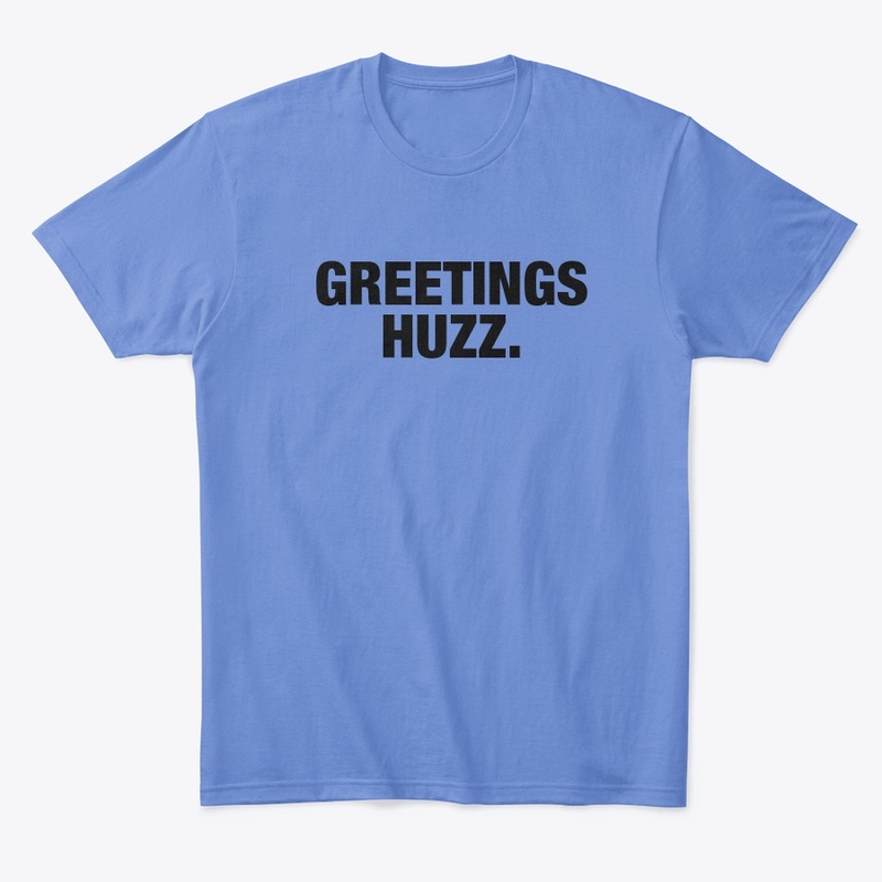 Greetings Huzz Baby Blue tee