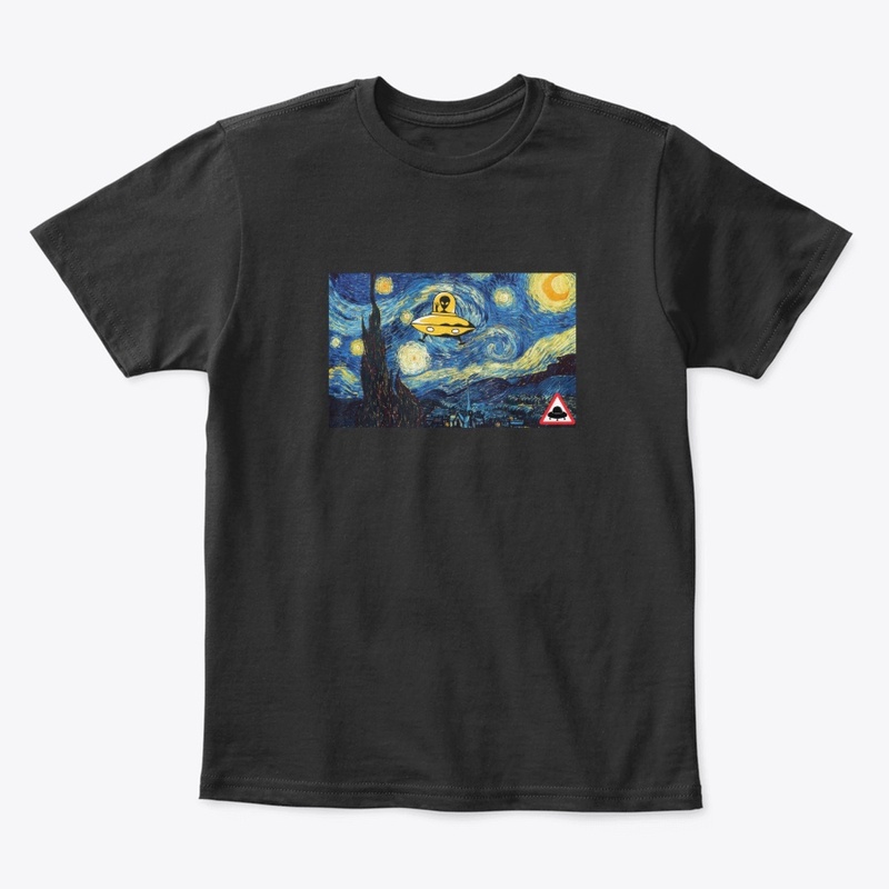 Starry night with alien