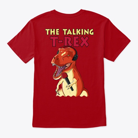 Talking T Rex Deep Red Kaos Back