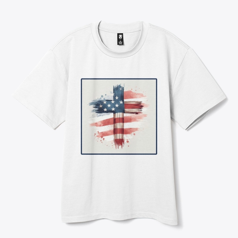 Flag Cross July 4th Tee