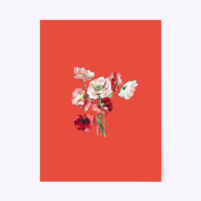 Vintage flower poppy