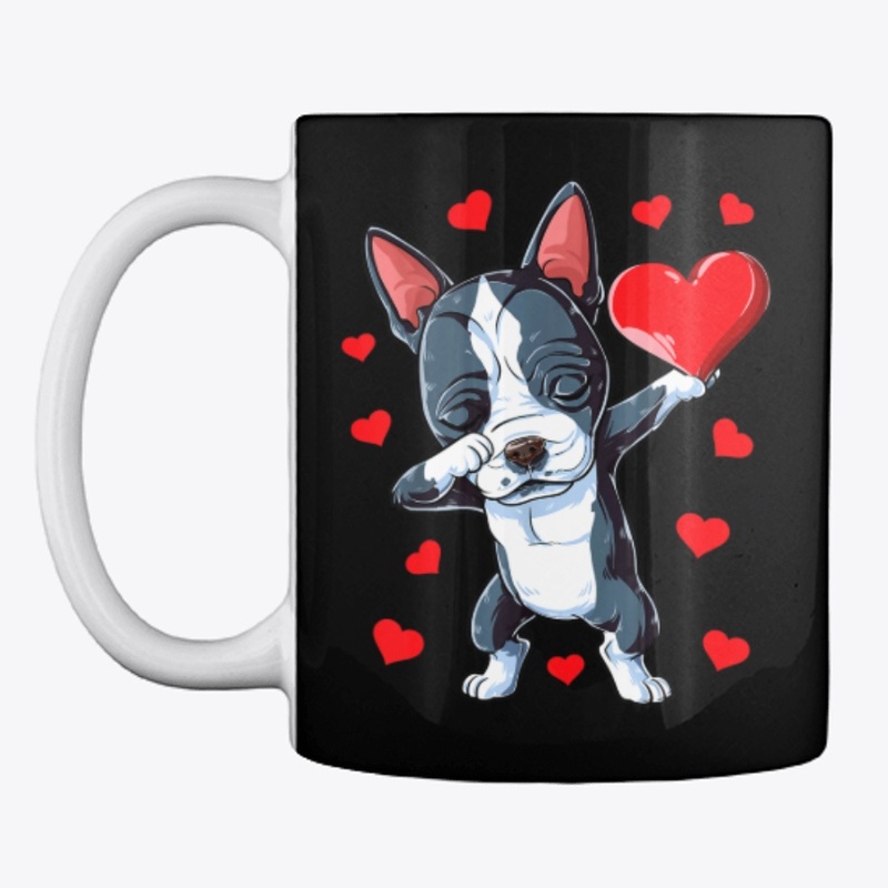 Dabbing Boston Terrier Valentines Day